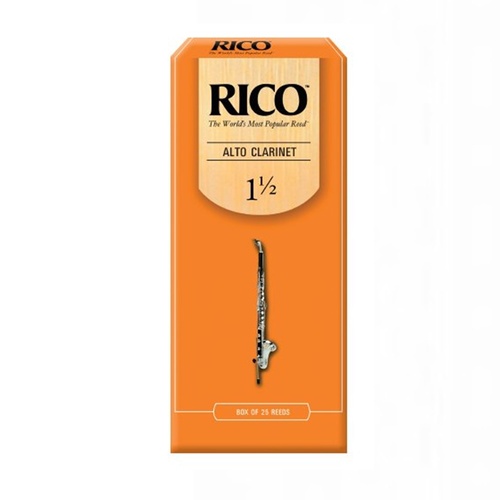 Rico Alto Clarinet Reeds, Strength 1.5,  ( Alto-Clarinet ) - 25 Pack Made in USA