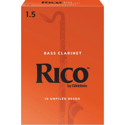 Rico by D'Addario Bass Clarinet Reeds, Strength 1.5, 10 Pack