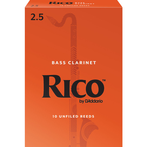 Rico by D'Addario Bass Clarinet Reeds, Strength 2.5, 10 Pack