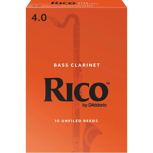 Rico by D'Addario Bass Clarinet Reeds, Strength 4, 10 Pack