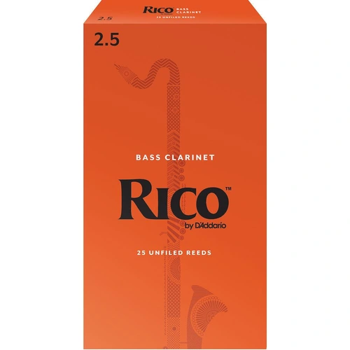 Rico by D'Addario Bass Clarinet Reeds, Strength 2.5, 25 Pack