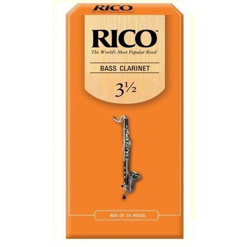 Rico Bass Clarinet 25 x Reeds, Strength 3.5 ( 3 1/2 ) 25-pack  REA2535 