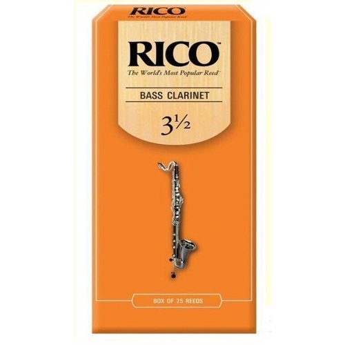Rico Bass Clarinet 25 x Reeds, Strength 3.5 ( 3 1/2 ) 25-pack  REA2535 