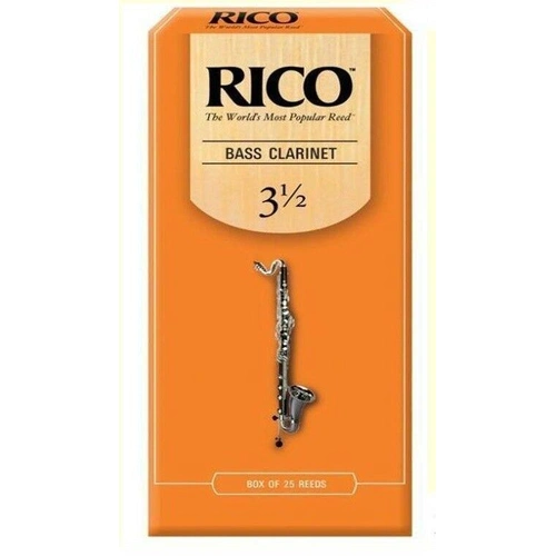 Rico Bass Clarinet 25 x Reeds, Strength 3.5 ( 3 1/2 ) 25-pack  REA2535 