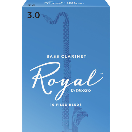 Royal by D'Addario Bass Clarinet Reeds, Strength 3, 10 Pack