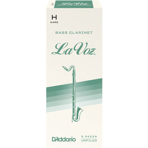 La Voz Bass Clarinet Reeds, Strength Hard, 5 Pack