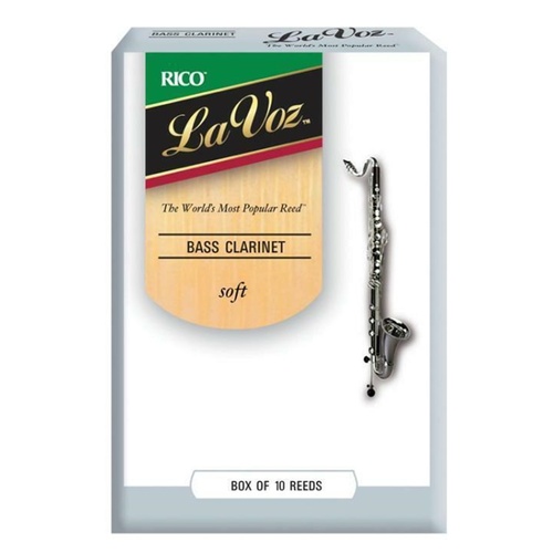 Rico La Voz Bass Clarinet Reeds, Strength Soft 10-pack REC10SF - 10 Reeds