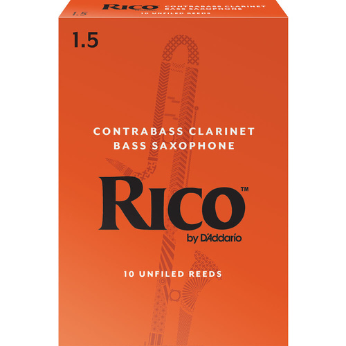 Rico Contra Bass Clarinet / Bass Saxophone  Reeds, Strength 1.5, 10-pack