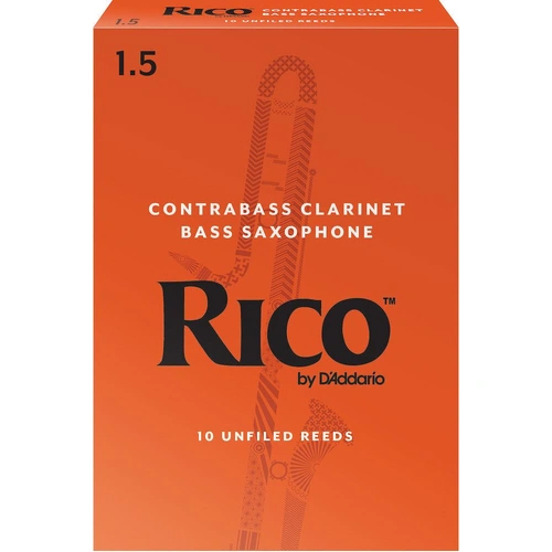 Rico Contra Bass Clarinet / Bass Saxophone  Reeds, Strength 1.5, 10-pack