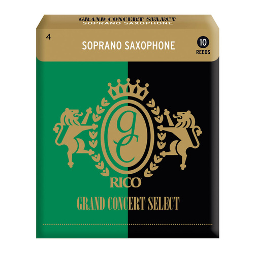 Rico Grand Concert Select Soprano Sax Reeds, Strength 4.0, 10-pack