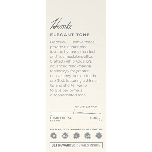 Frederick L. Hemke Tenor Saxophone Reeds, Strength 2.0, 5 Pack