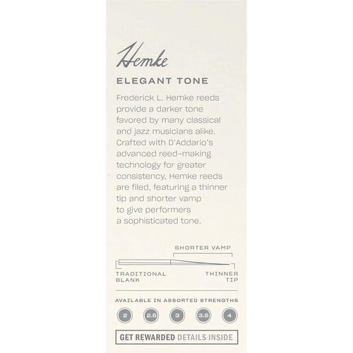 Frederick L. Hemke Tenor Saxophone Reeds, Strength 2.0, 5 Pack
