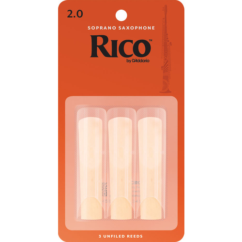 3 x Rico by D'Addario Soprano Sax Reeds, Strength 2 