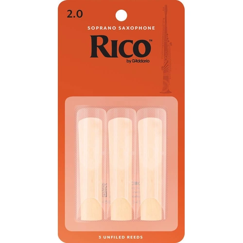 3 x Rico by D'Addario Soprano Sax Reeds, Strength 2 
