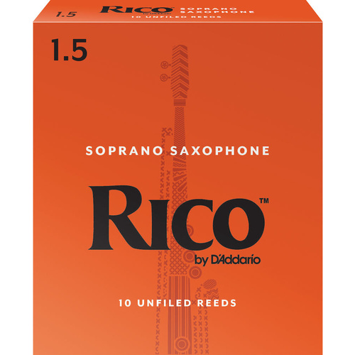 Rico by D'Addario Soprano Sax Reeds, Strength 1.5, 10-pack