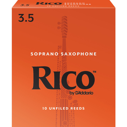 Rico by D'Addario Soprano Sax Reeds, Strength 3.5, 10-pack