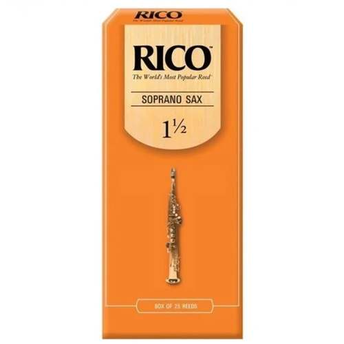 Rico Soprano Saxophone Reeds, 25 Pack Strength 1.5