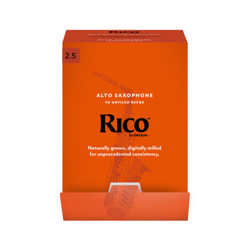 Rico by D'Addario Alto Saxophone Reeds, Strength 2.5, 50-pack