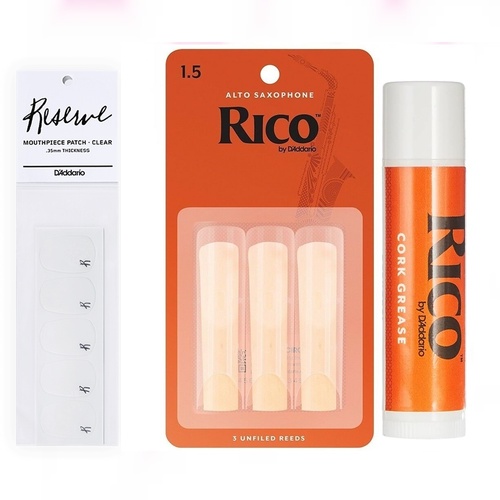 D'Addario Rico Alto Saxophone Reeds Accessories Bundle - 1.5