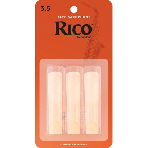 Rico by D'Addario Woodwinds Alto Saxophone Reeds, Strength 3.5, 3-pack