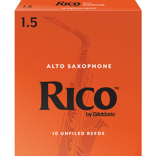 Rico by D'Addario Alto Sax Reeds, Strength 1.5, 10-pack