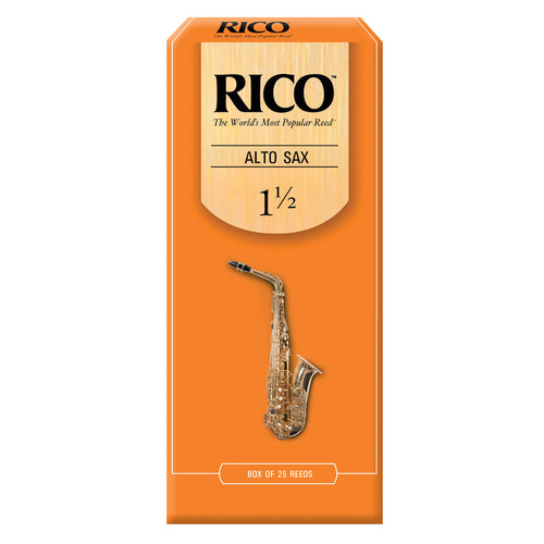 Rico by D'Addario Alto Sax Reeds, Strength 1.5, 25-pack
