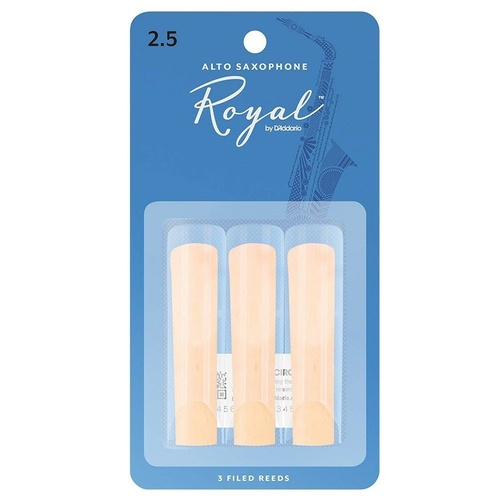 Rico Royal Alto Sax Reeds, Strength 2.5  , 3-pack  RJB0325 - 3 Reed Pack