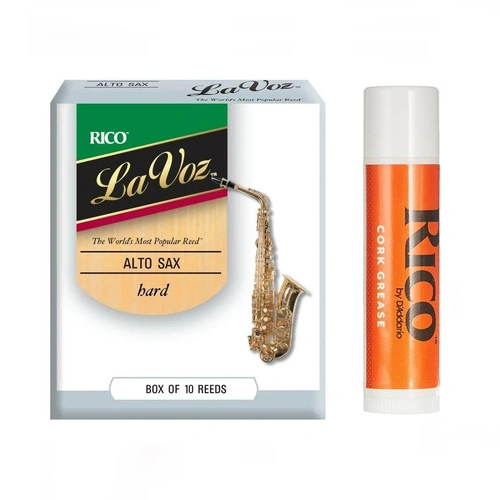 Rico La Voz Alto Sax Reeds, Hard, 10-pack  + Cork Grease