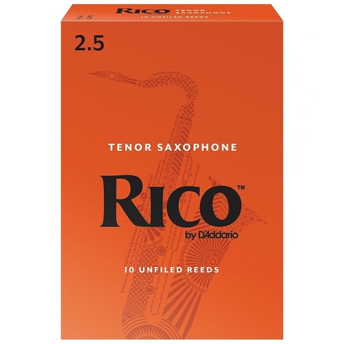 Rico Tenor Saxophone Reeds , 10 Pack Strength 2.5 , RKA1025
