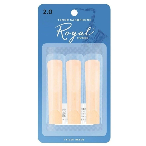 Rico Royal by D'Addario Woodwinds Tenor Saxophone  Reeds, Strength 2.0,   3-pack