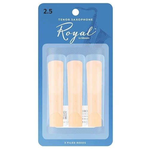 Rico Royal by D'Addario Woodwinds Tenor Saxophone  Reeds, Strength 2.5,   3-pack