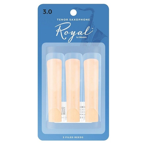 Rico Royal by D'Addario Woodwinds Tenor Saxophone  Reeds, Strength 3.0,   3-pack