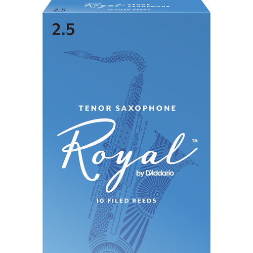 Royal by D'Addario Tenor Sax Reeds, Strength 2.5, 10-pack