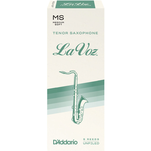 La Voz Tenor Saxophone Reeds, Medium Soft, 5 Pack