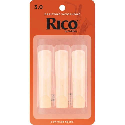 Rico by D'Addario Baritone Sax Reeds, Strength 3, 3-pack