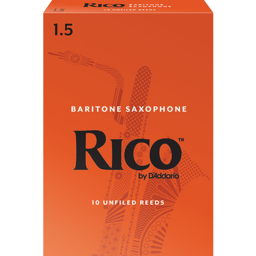 Rico by D'Addario Baritone Sax Reeds, Strength 1.5, 10-pack