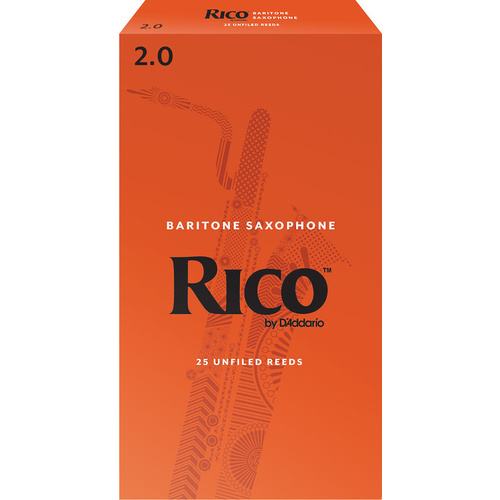 Rico by D'Addario Baritone Sax Reeds, Strength 2, 25-pack