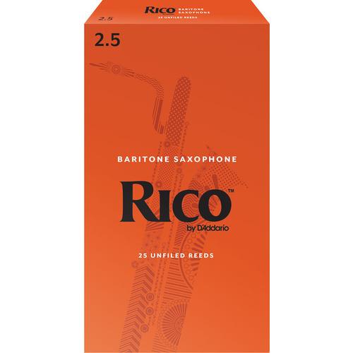 Rico by D'Addario Baritone Sax Reeds, Strength 2.5, 25-pack