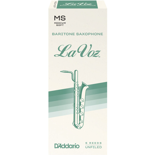 La Voz Baritone Saxophone Reeds, Medium Soft, 5 Pack