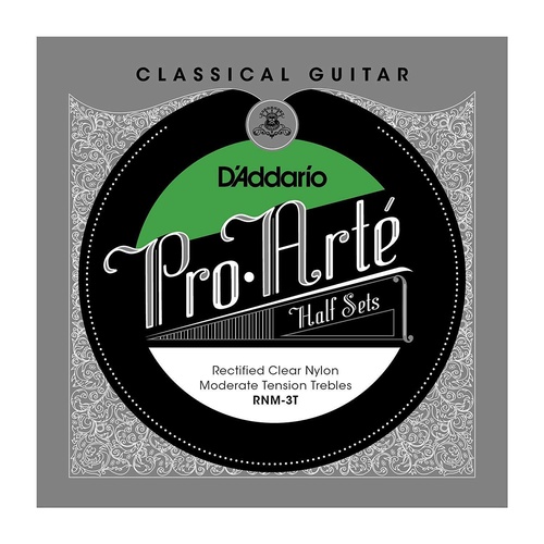 D'Addario RNM-3T Pro-Arte Rectified Clear Nylon Classical Guitar Half Set Treble
