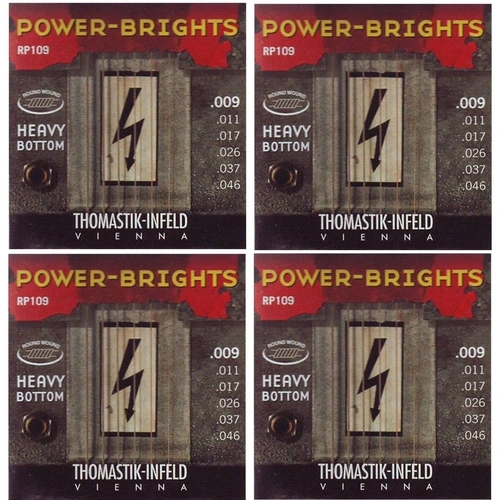 Thomastik-Infeld Power-Brights Electric Guitar Strings 9-46  - 4 Sets