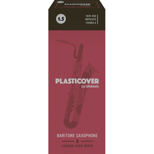 Plasticover by D'Addario Baritone Sax Reeds, Strength 1.5, 5-pack