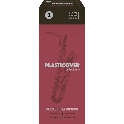 Plasticover by D'Addario Baritone Sax Reeds, Strength 2, 5-pack