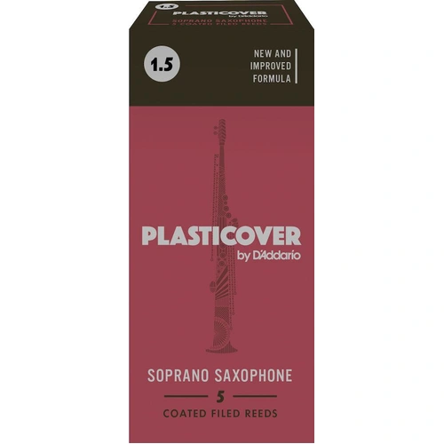 Plasticover by D'Addario Soprano Sax Reeds, Strength 1.5, 5-pack