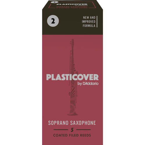 Plasticover by D'Addario Soprano Sax Reeds, Strength 2, 5-pack