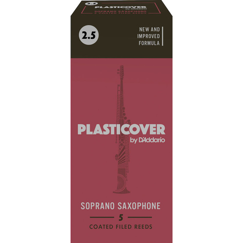 Plasticover by D'Addario Soprano Sax Reeds, Strength 2.5, 5-pack