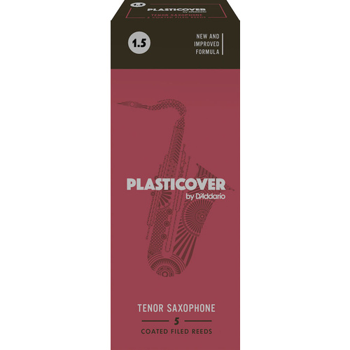 Plasticover by D'Addario Tenor Sax Reeds, Strength 1.5, 5-pack