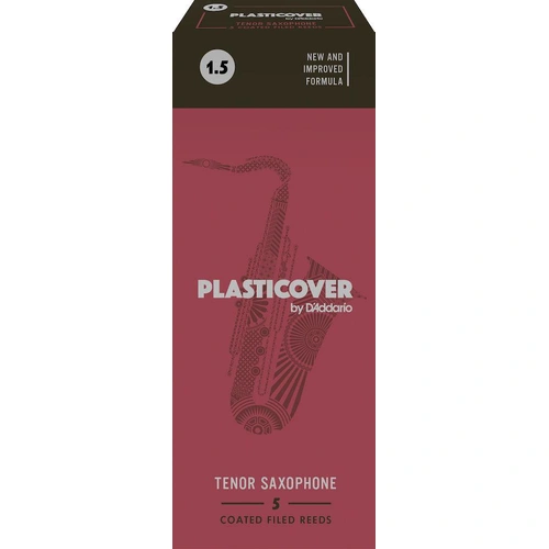 Plasticover by D'Addario Tenor Sax Reeds, Strength 1.5, 5-pack