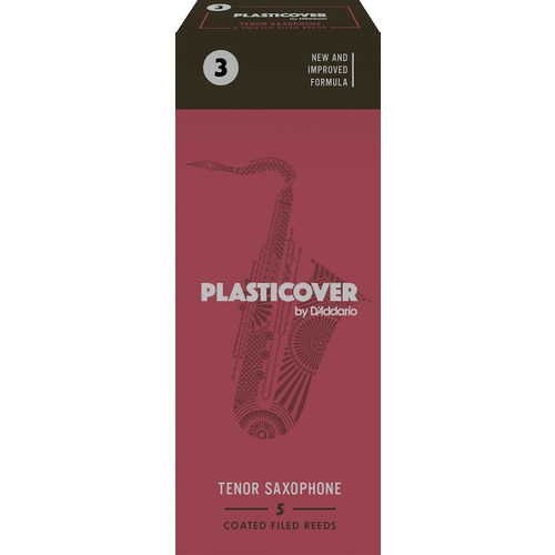 Plasticover by D'Addario Tenor Sax Reeds, Strength 3, 5-pack