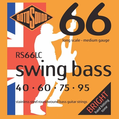 Rotosound RS66LC Swing Bass 66 Stainless Steel Bass Guitar Strings 40 - 95